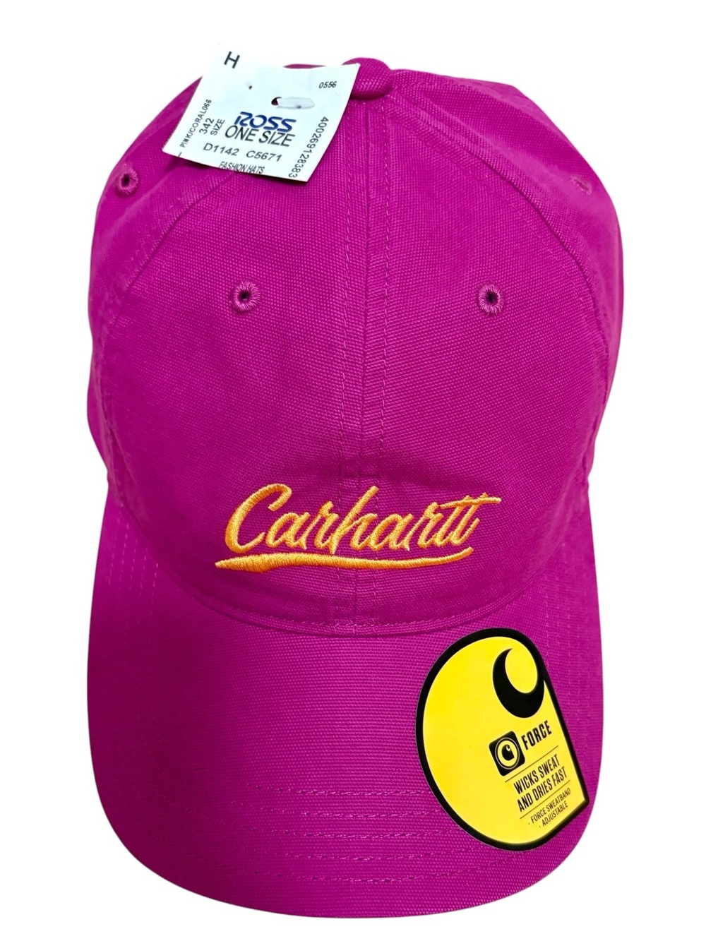 NWT Carhartt Force Canvas Script Graphic Baseball Cap Hat Magenta Agate OS